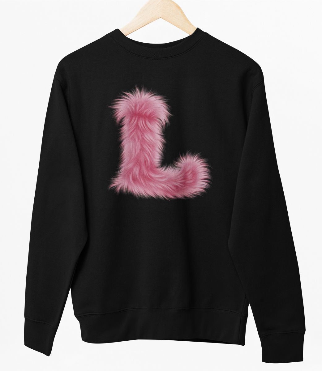 Melns UNISEX džemperis bez kapuces "L burts"