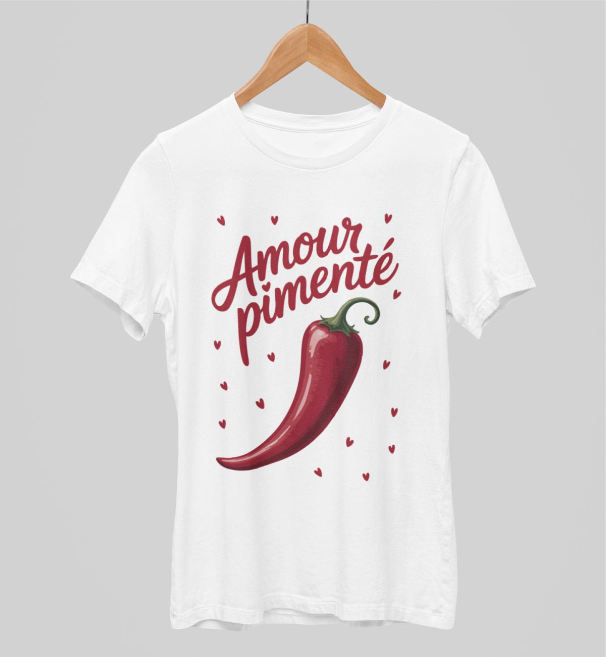 Balts UNISEX krekli "Spicy love"