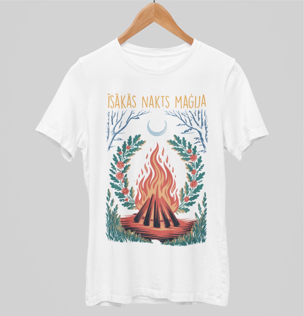 Balts UNISEX krekli "Īsākās nakts maģija"