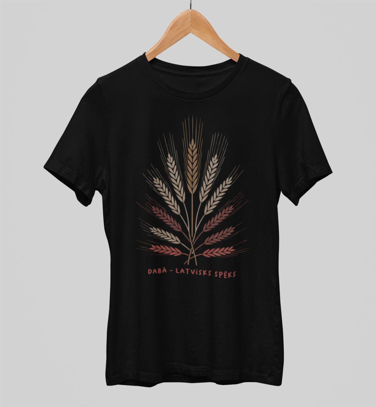 Melni unisex krekli "Dabā – latvisks spēks"