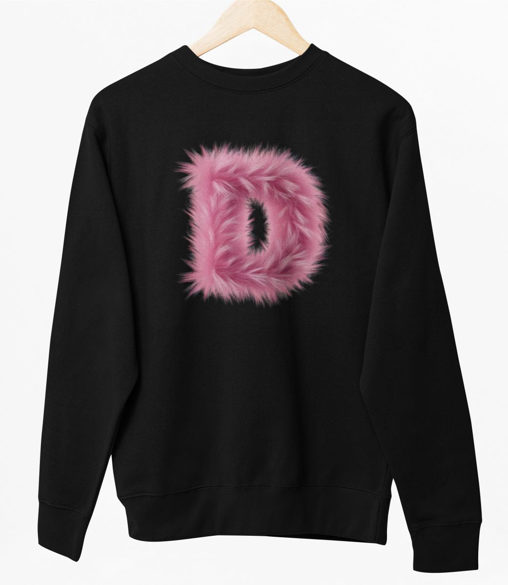 Melns UNISEX džemperis bez kapuces "D burts"