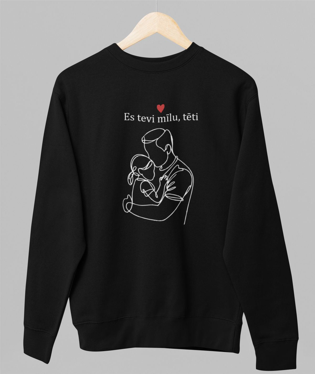 Melns UNISEX džemperis bez kapuces "Meitas mīlestība"
