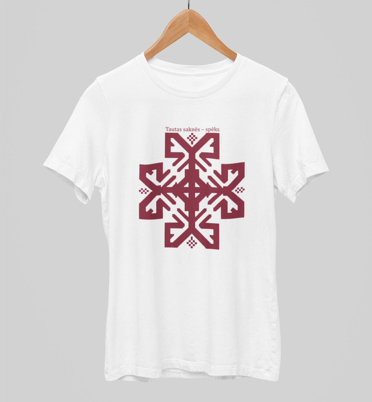 Balts UNISEX krekli "Tautas saknēs – spēks"