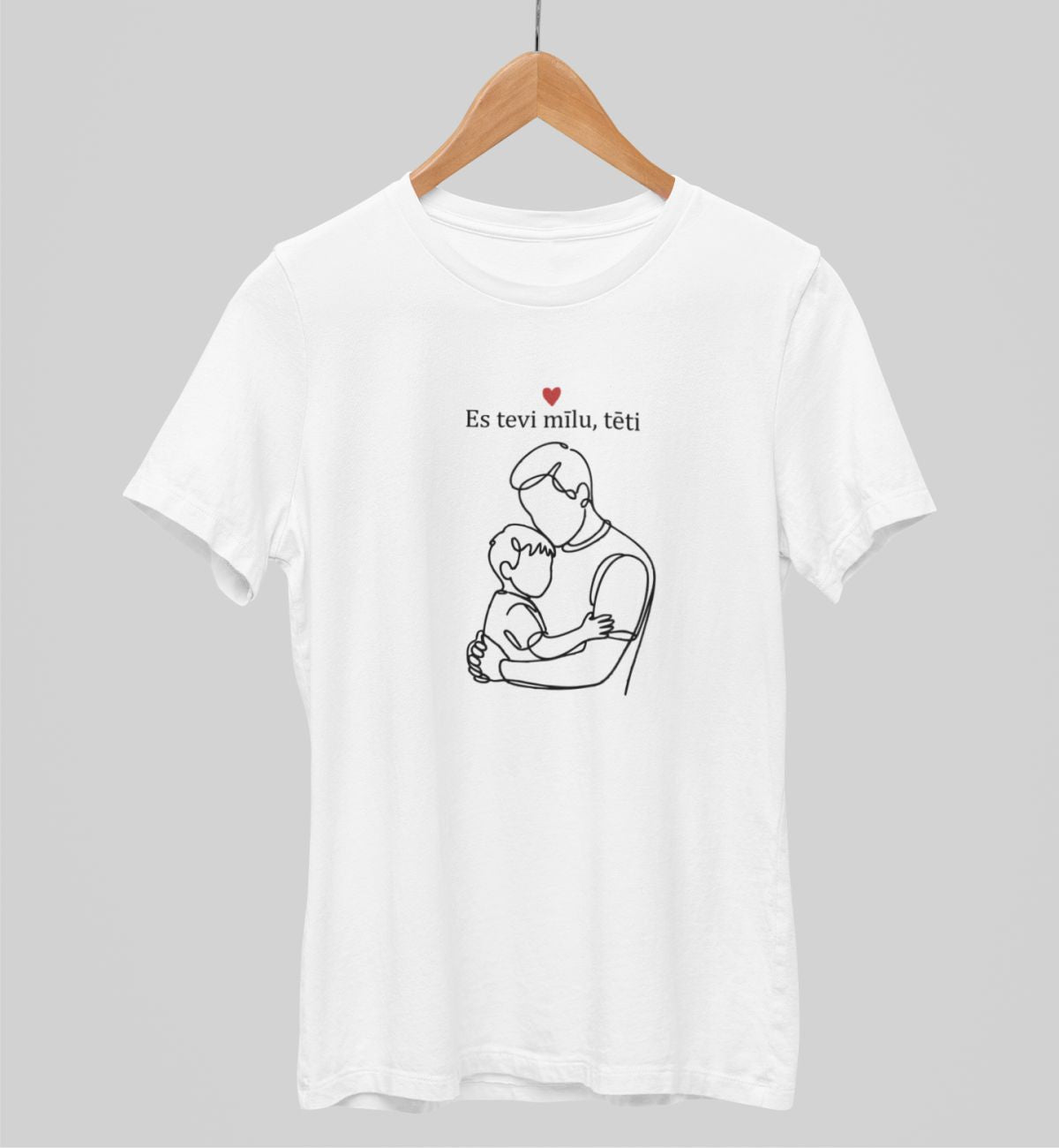Balts UNISEX krekli "Es tevi mīlu, tēti"