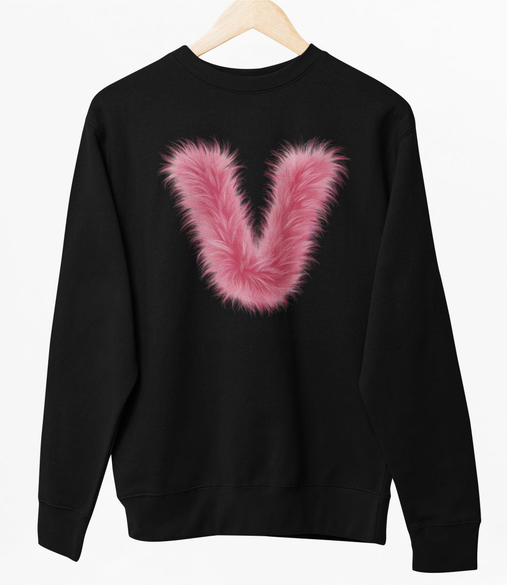Melns UNISEX džemperis bez kapuces "V burts"