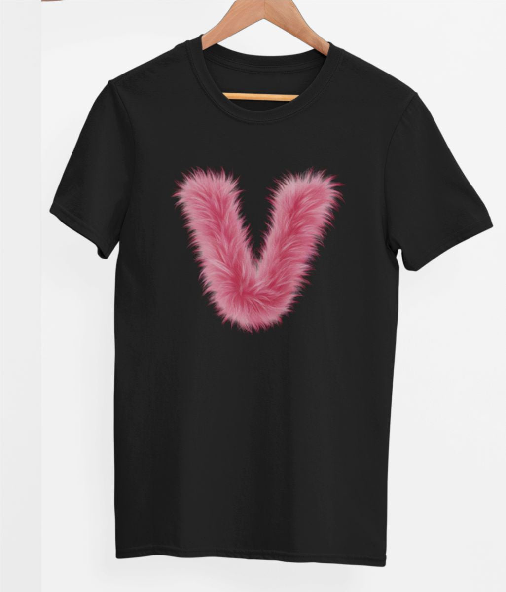 Melni UNISEX T-krekli "V burts"