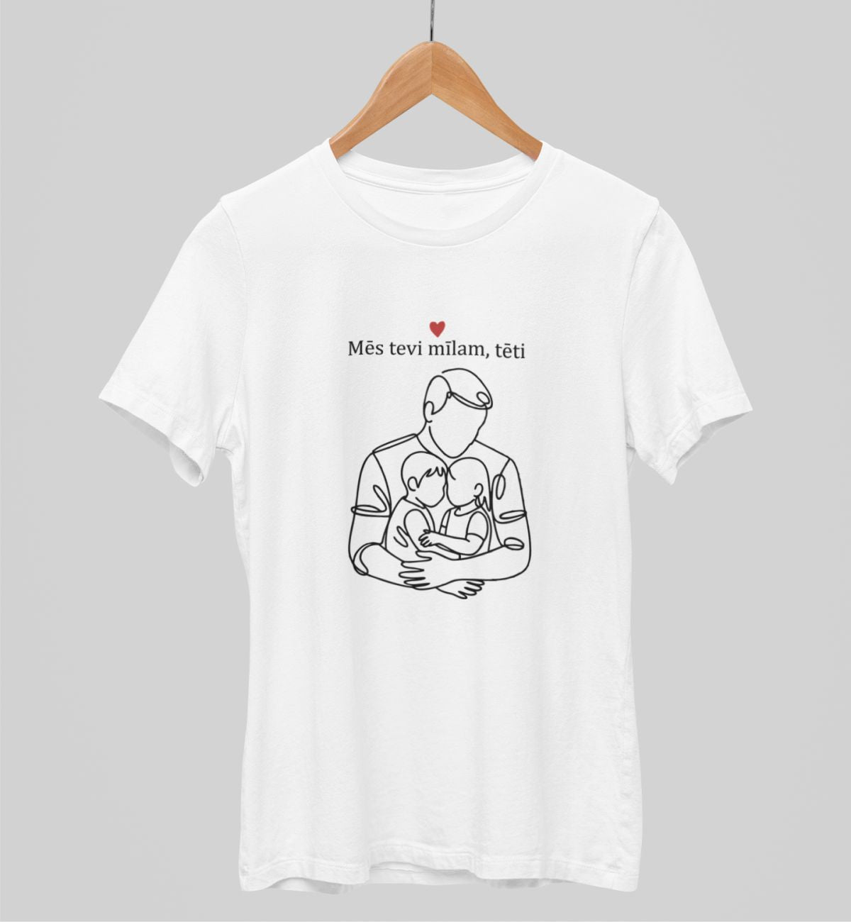 Balts UNISEX krekli "Mēs tevi mīlam, tēti"