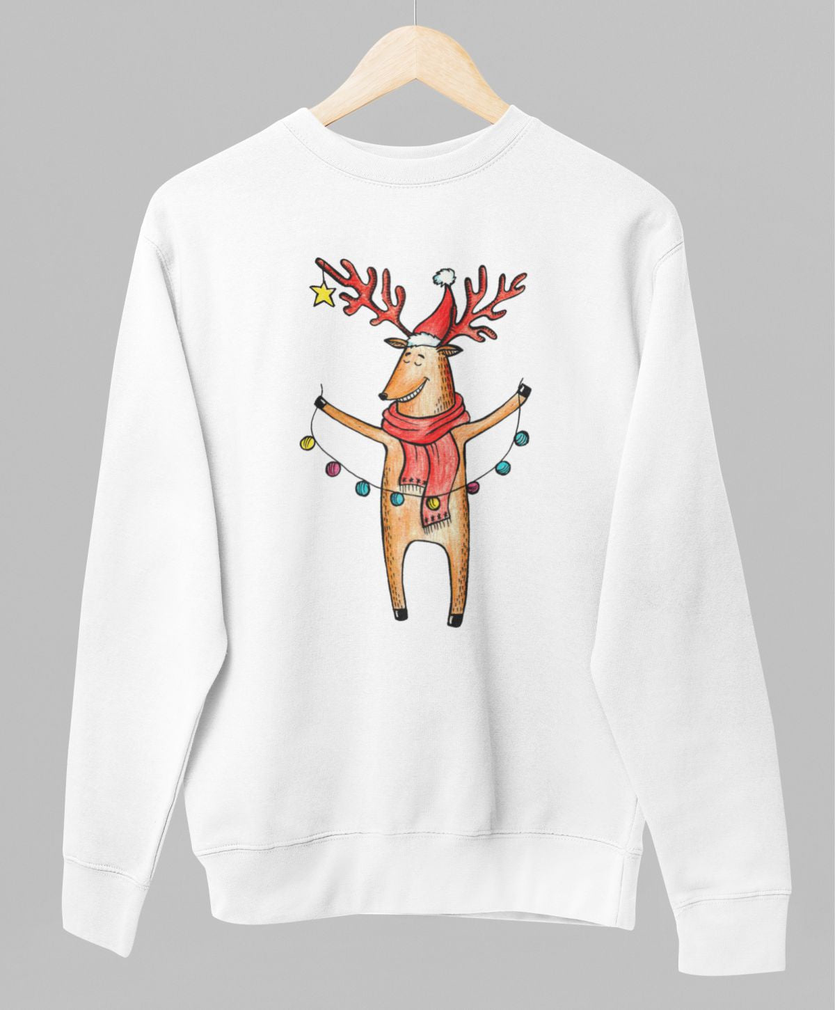 Balts UNISEX džemperis bez kapuces "Alnis"