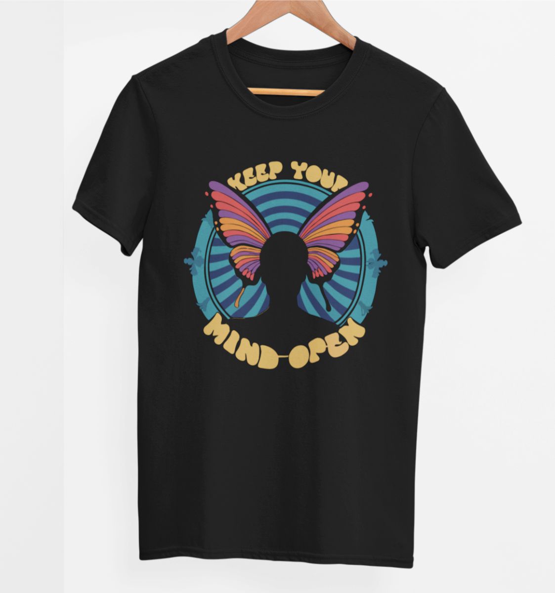 Melni UNISEX krekli "Keep your mind open"