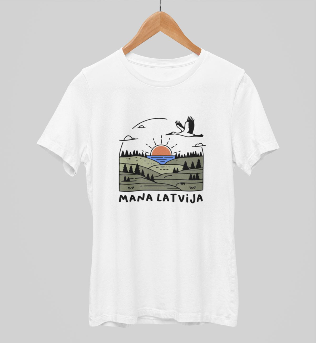 Balts UNISEX krekli "Mana Latvija"