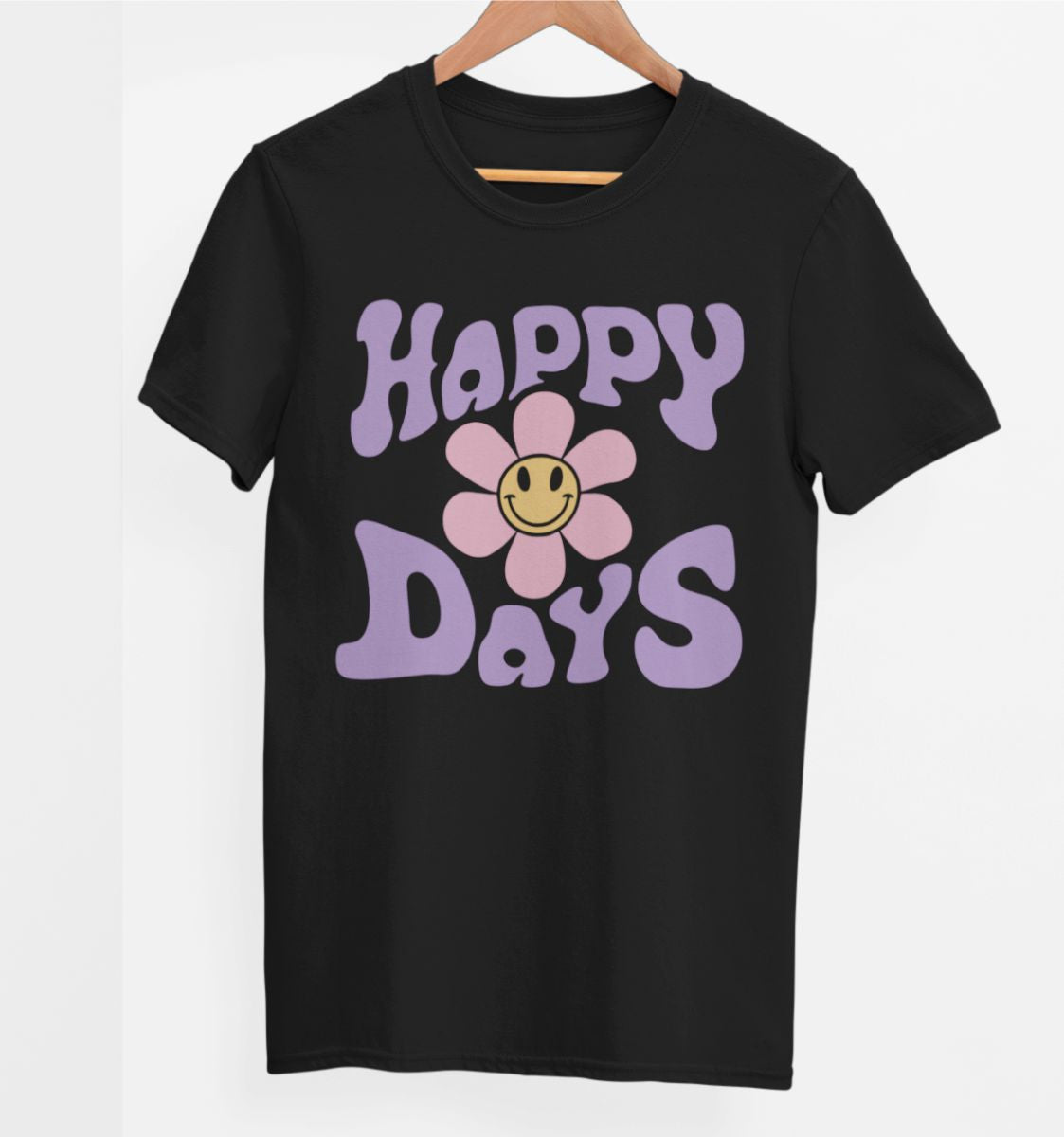 Melni UNISEX krekli "Happy days"