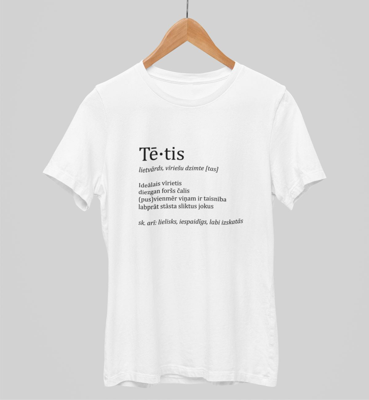 Balts UNISEX krekli "Tēta apraksts"