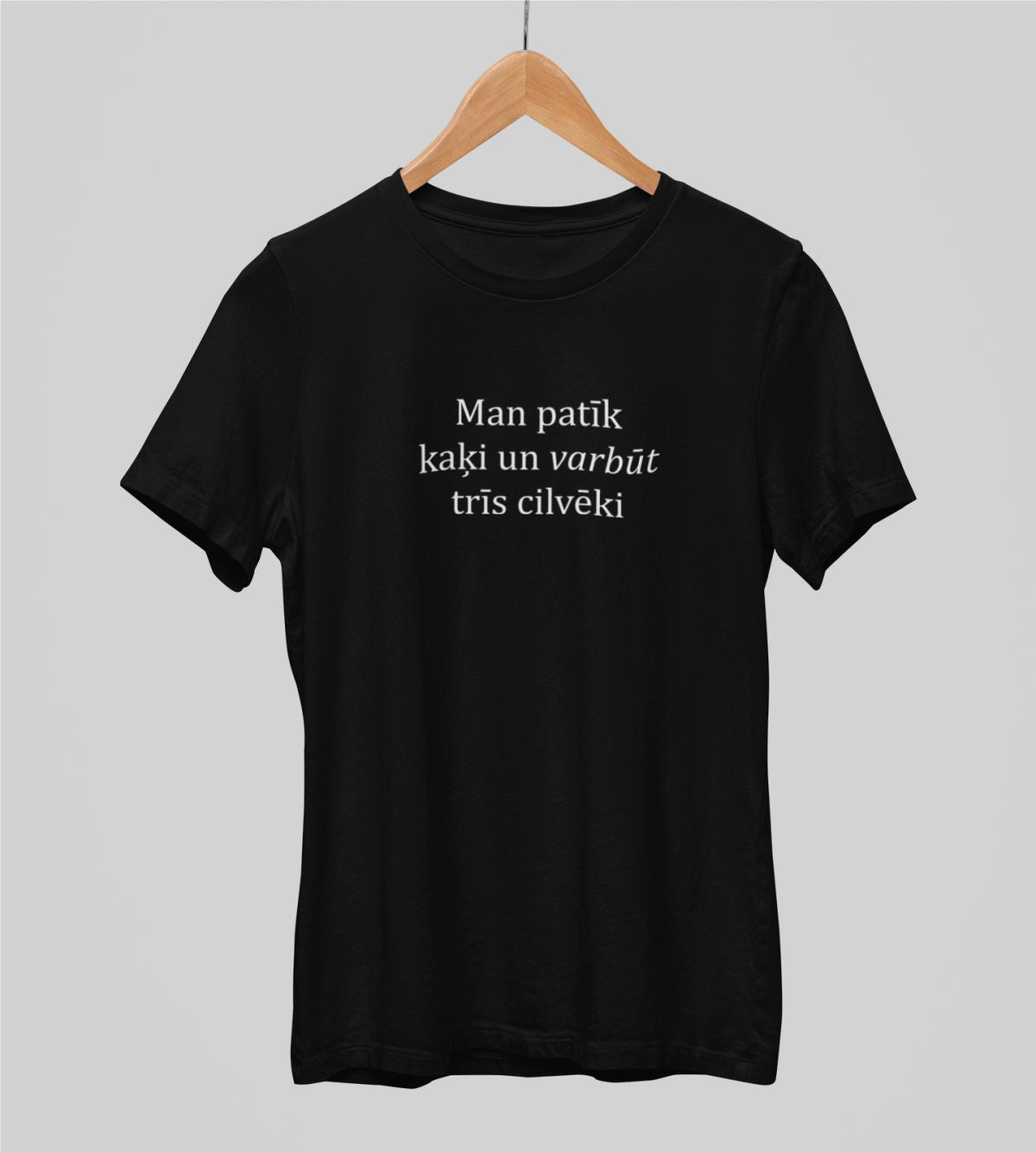 Melni UNISEX krekli "Man patīk kaķi un varbūt trīs cilvēki"