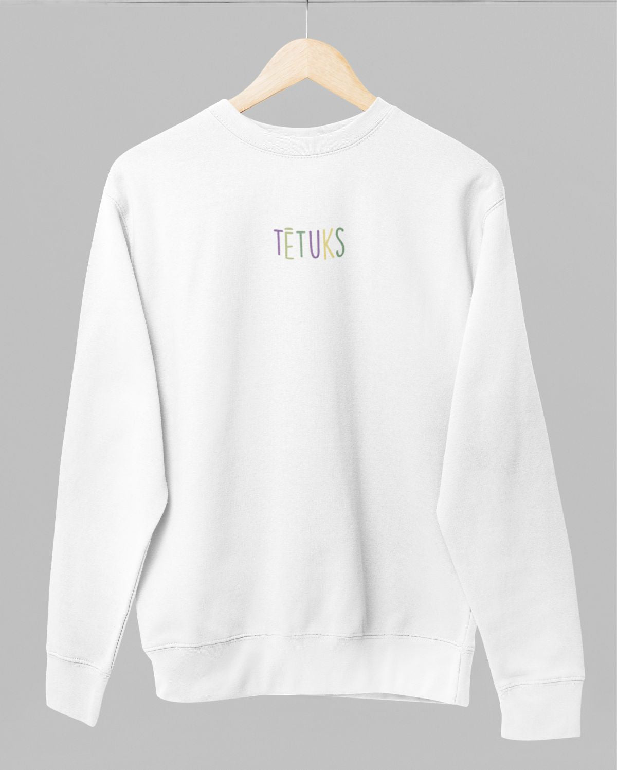 Balts UNISEX džemperis bez kapuces "Tētuks"