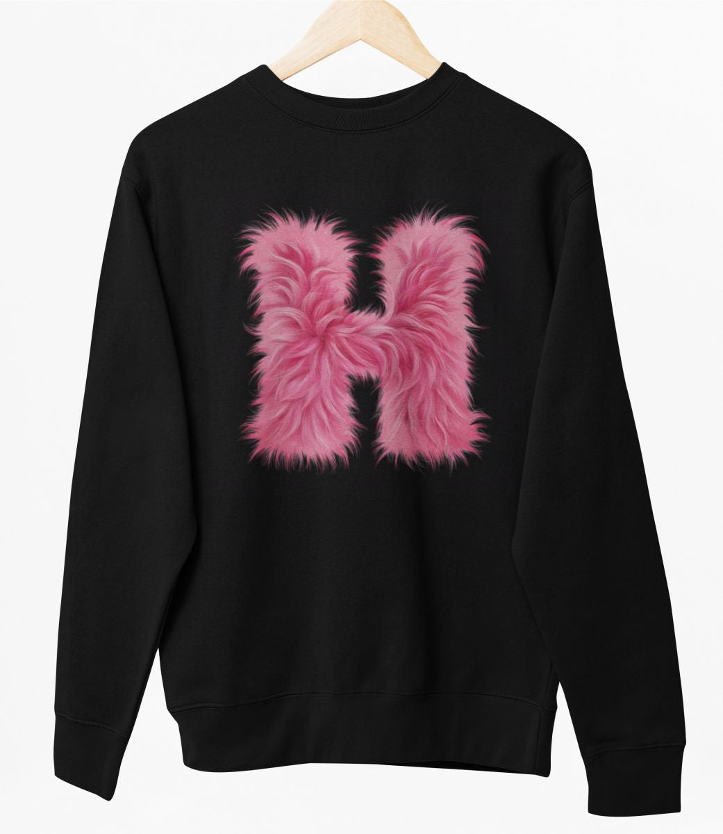 Melns UNISEX džemperis bez kapuces "H burts"