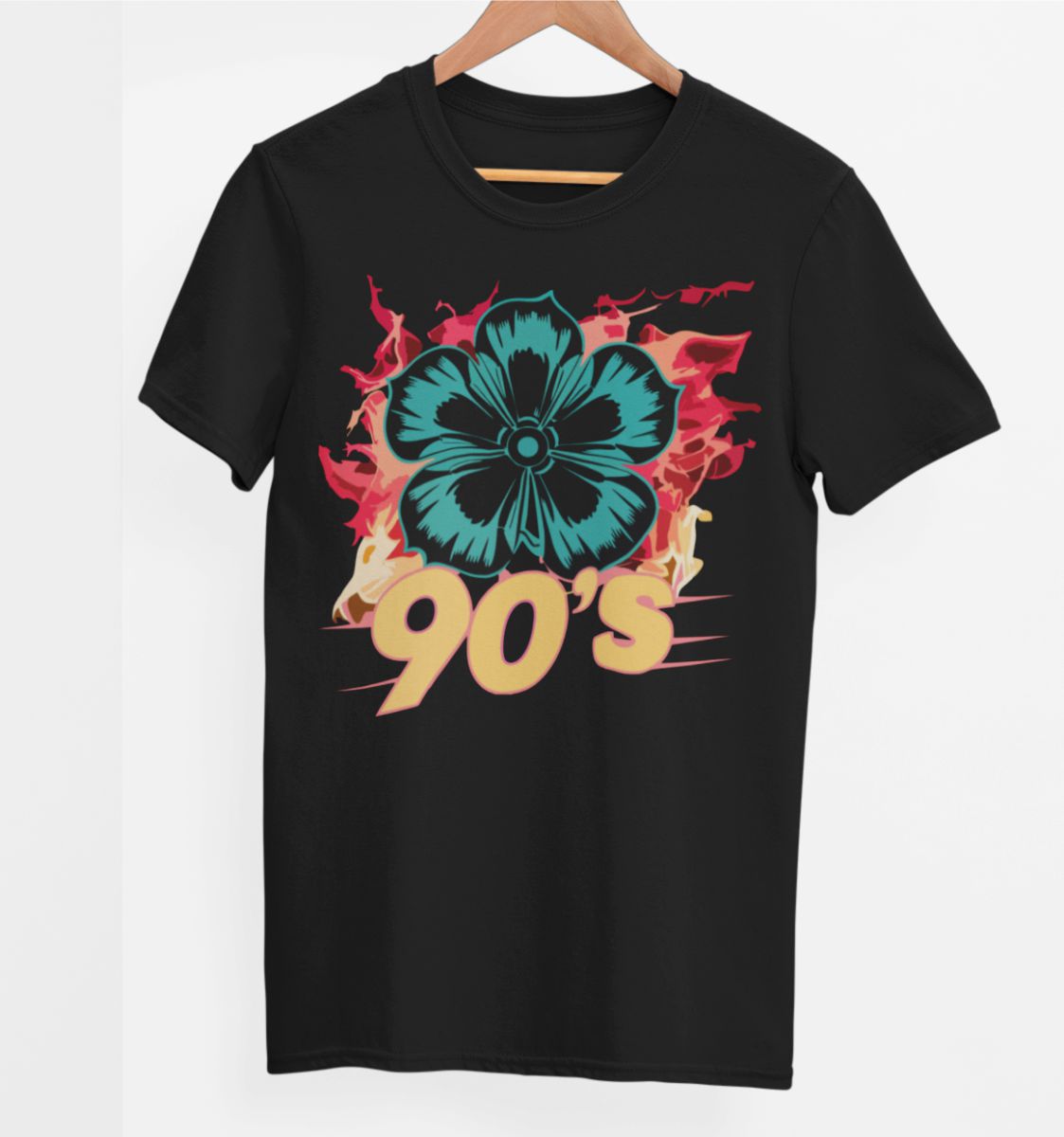 Melni UNISEX krekli "90's flower"