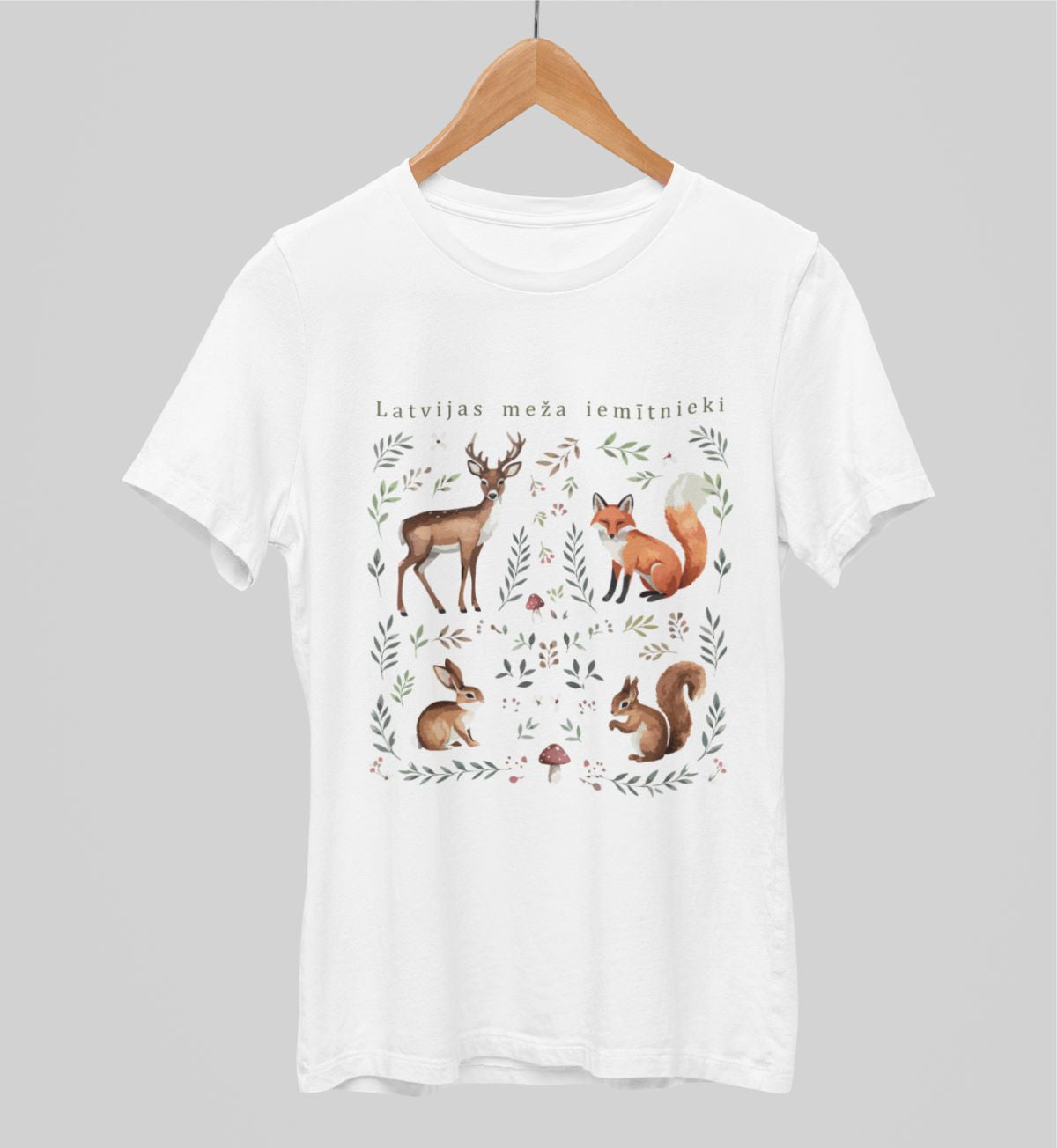 Balts UNISEX krekli "Meža iemītnieki"
