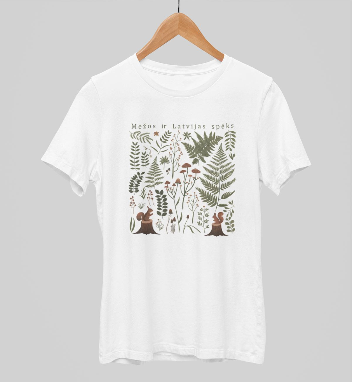 Balts UNISEX krekli "Latvijas mežs"