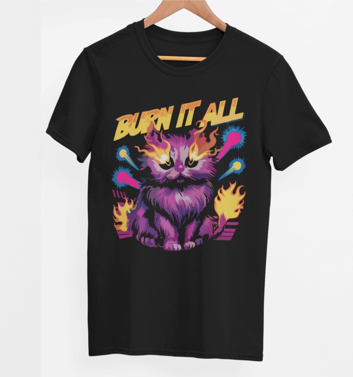 Melni UNISEX krekli "Burn it all"