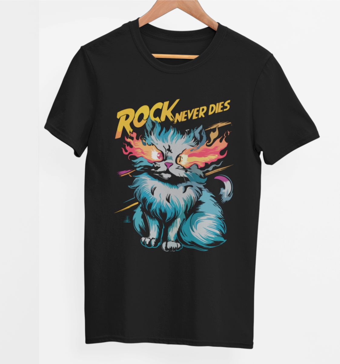 Melni UNISEX krekli "Rock never dies"