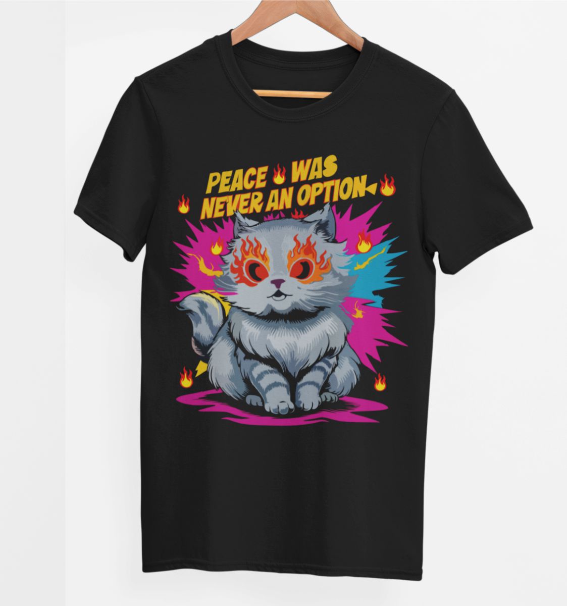 Melni UNISEX krekli "Peace was never an option"