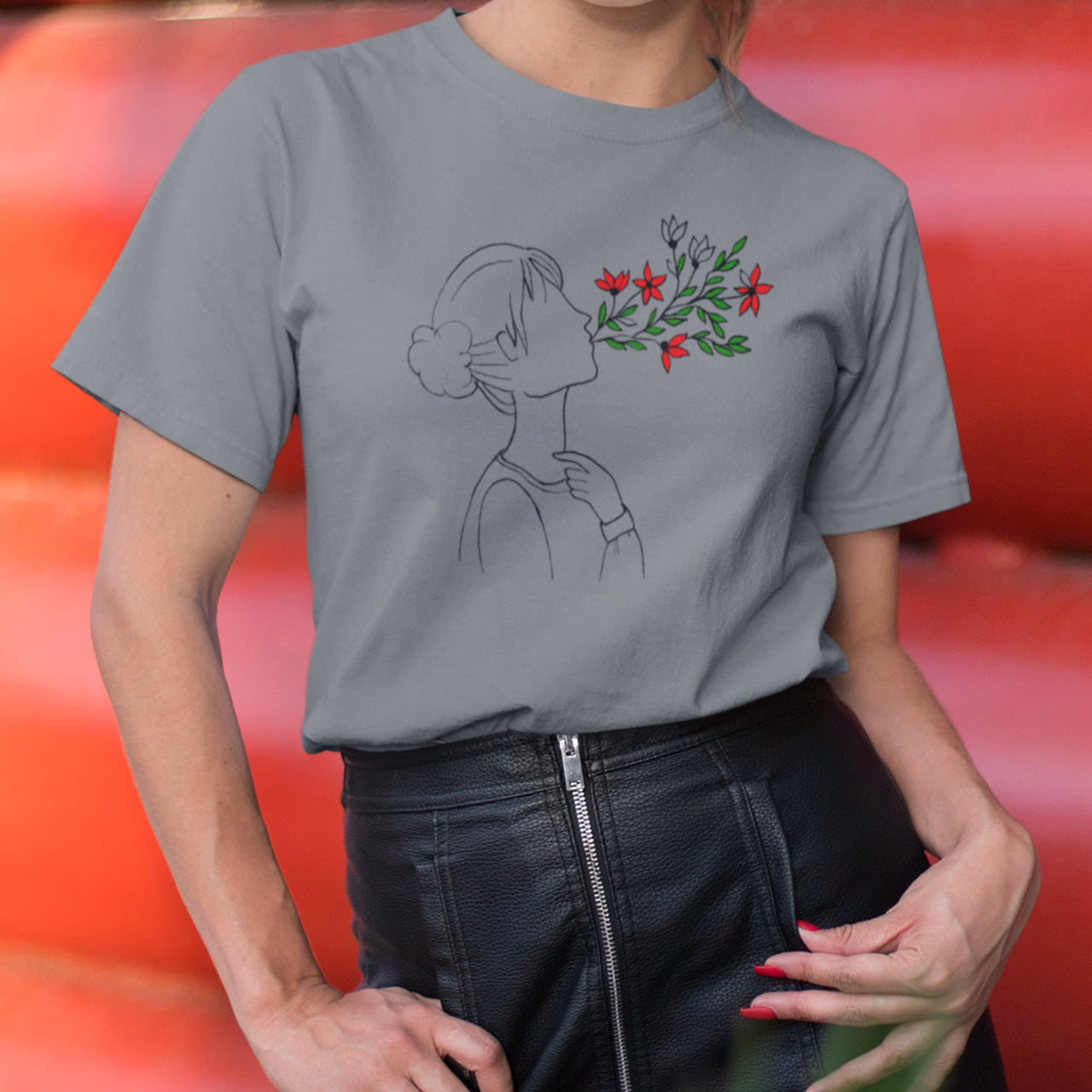 Pelēks melanžs UNISEX T-krekls Elpošana