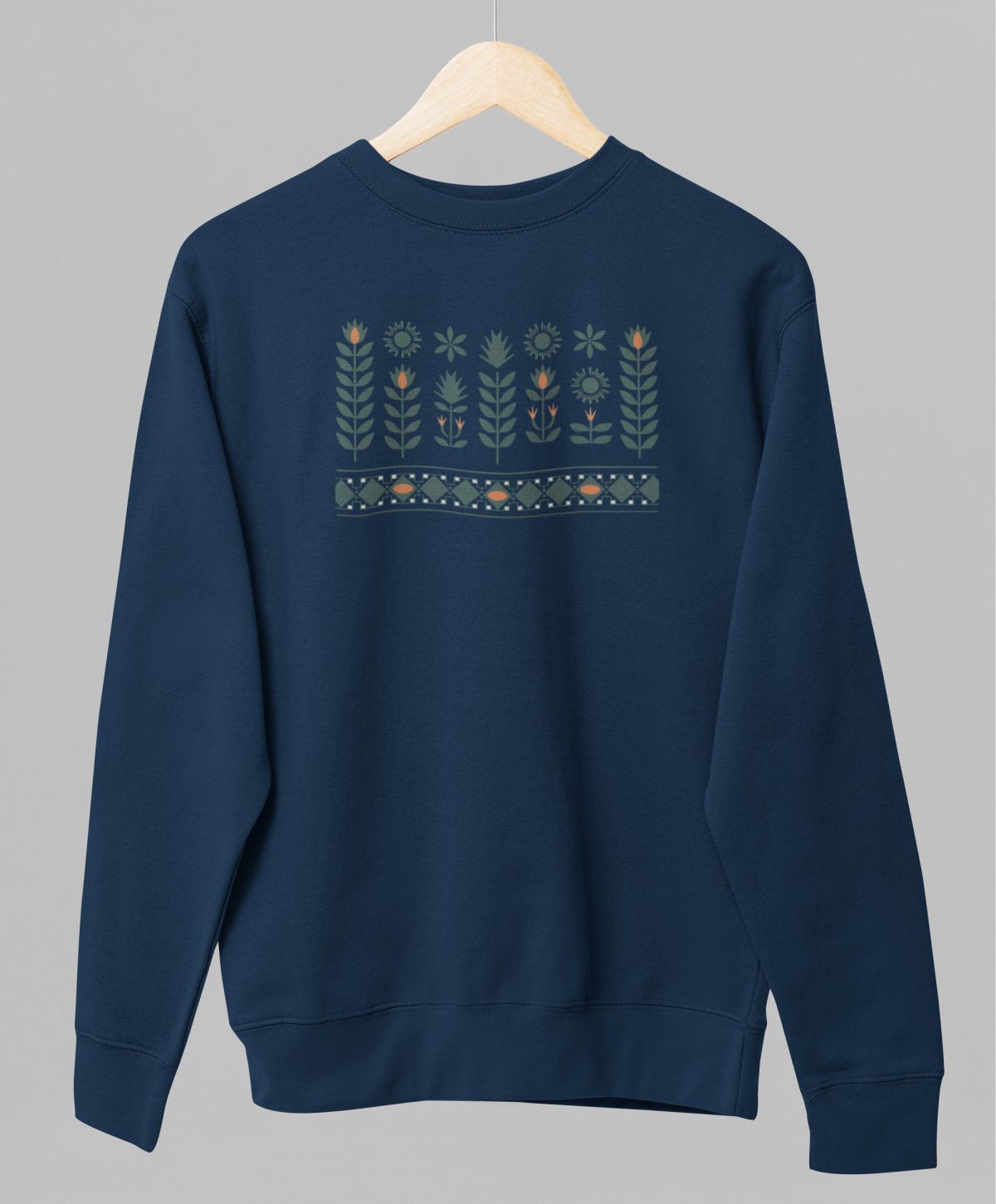 Zils UNISEX džemperis bez kapuces "Tautas saknes"