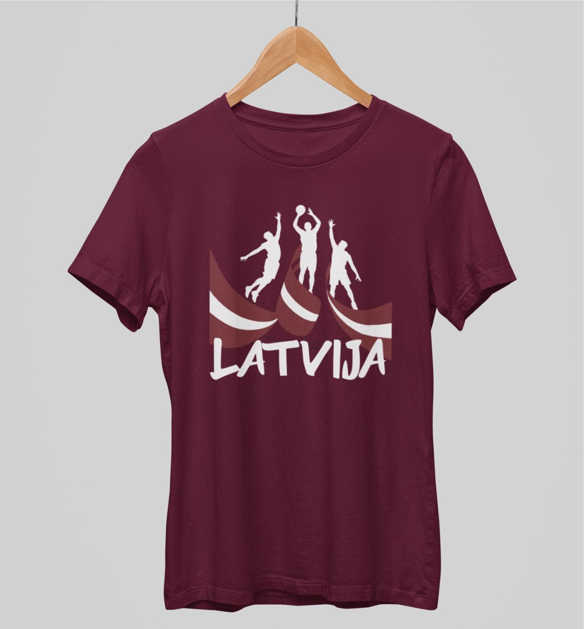 Bordo krāsas uniseksa "Latvija basketball"