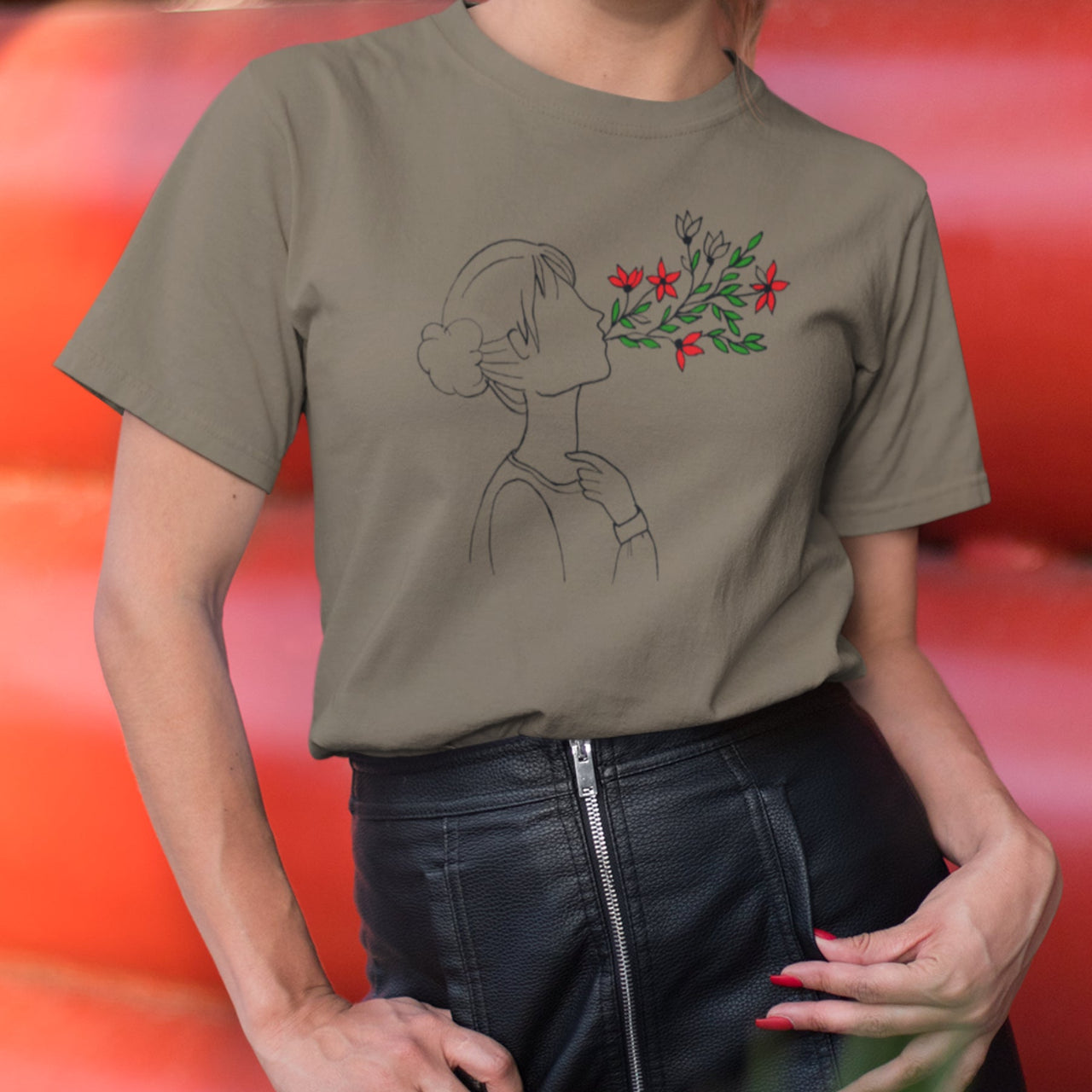 Haki UNISEX T-krekls Elpošana