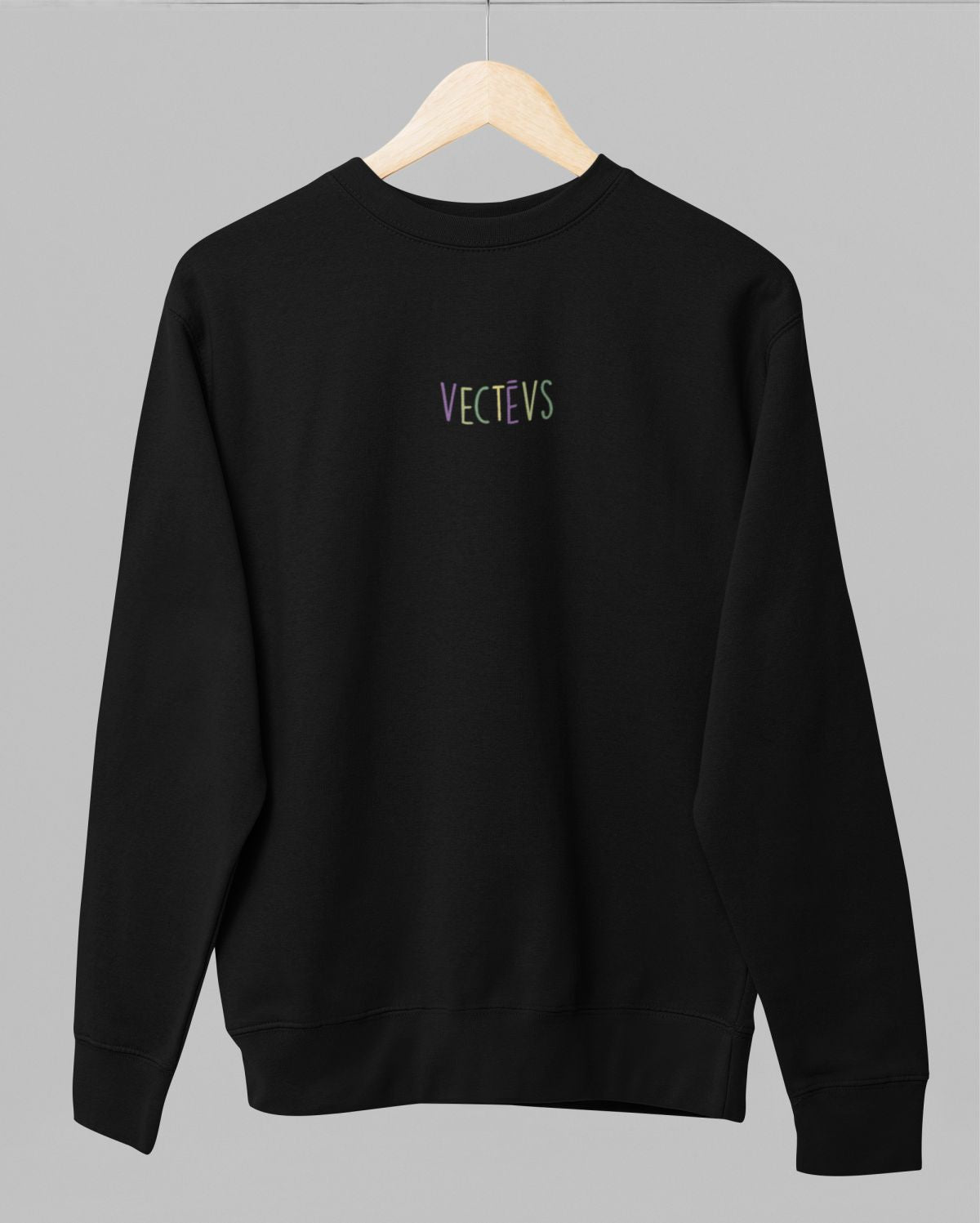 Melns UNISEX džemperis bez kapuces "Vectēvs"