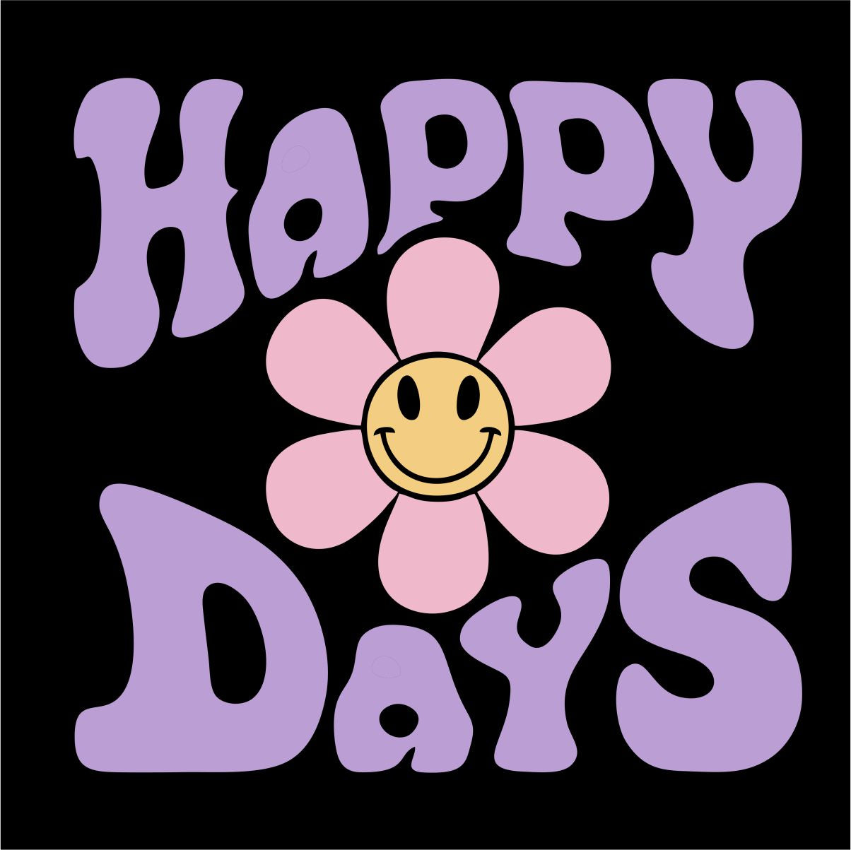 Melni UNISEX krekli "Happy days"