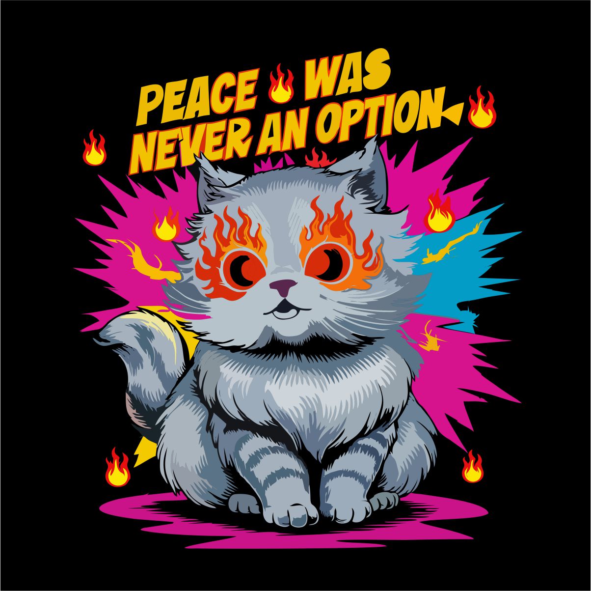 Melni UNISEX krekli "Peace was never an option"