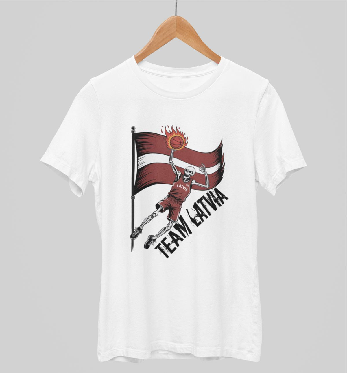 Balts UNISEX krekli "Team Latvia"