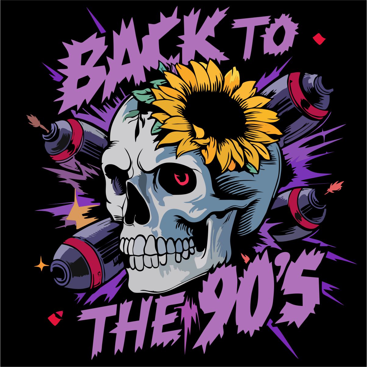 Melni UNISEX krekli "Back to the 90's"