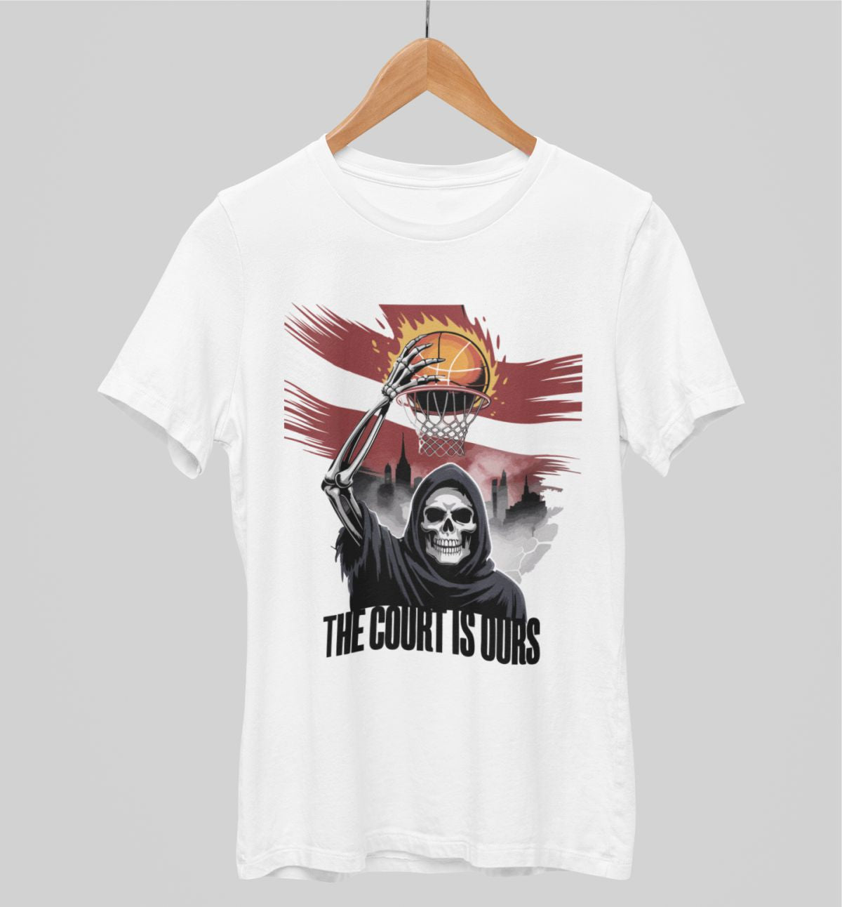 Balts UNISEX krekli "The court is ours"