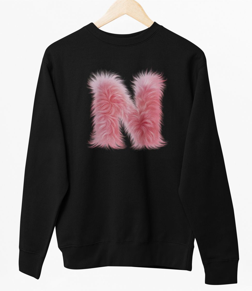 Melns UNISEX džemperis bez kapuces "N burts"