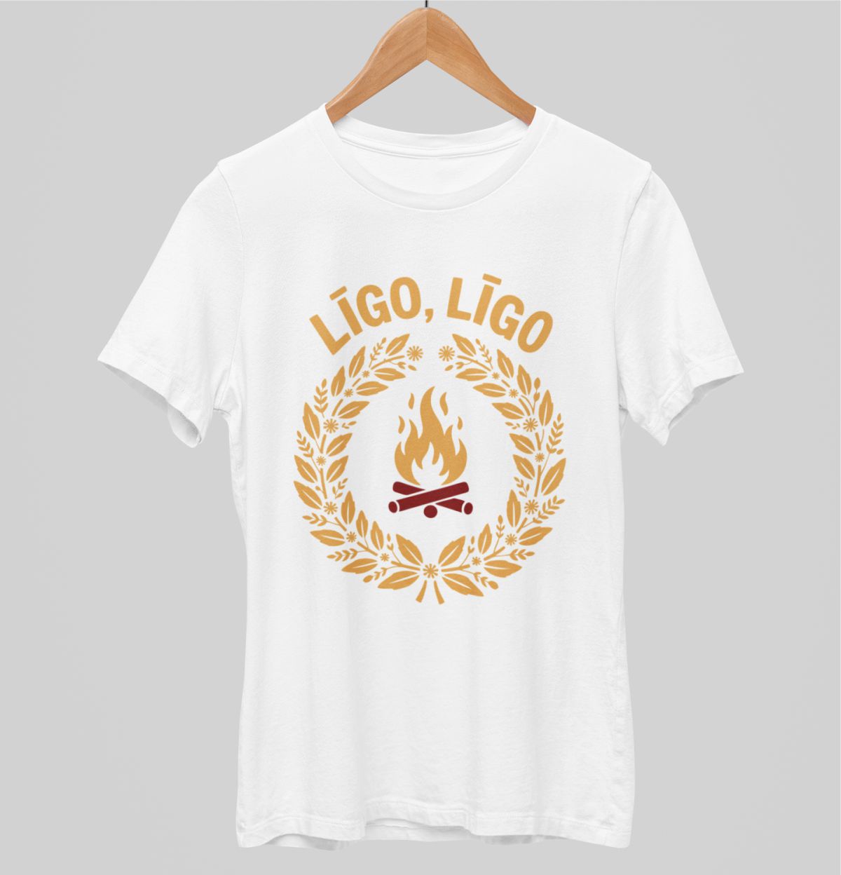 Balts UNISEX krekli "Līgo līgo"