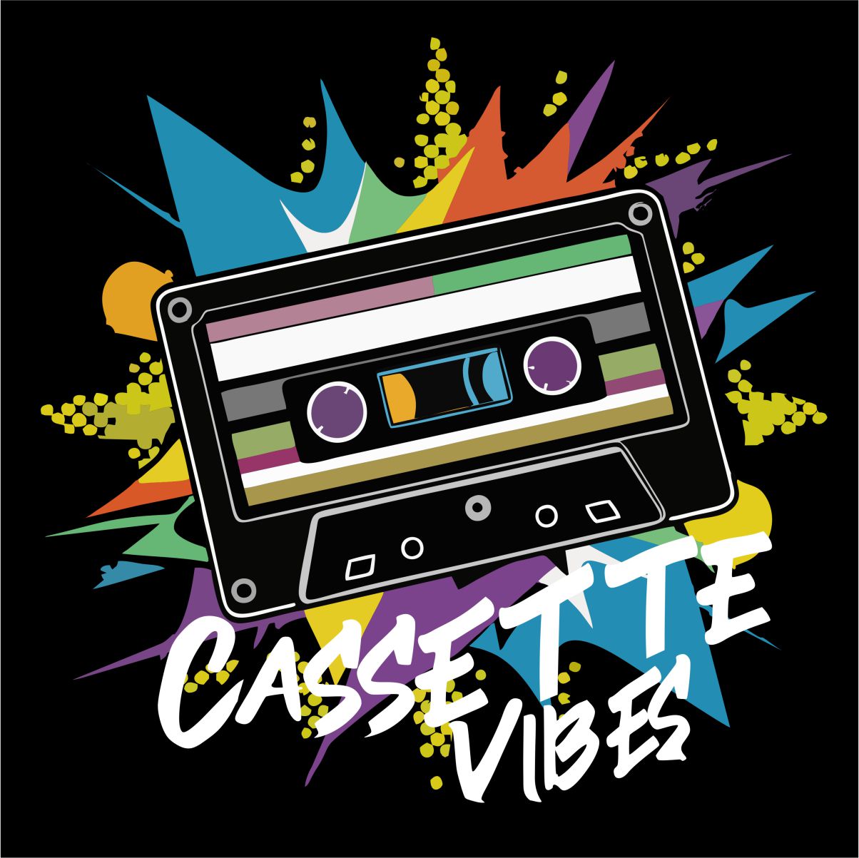 Melni UNISEX krekli "Cassette vibes"