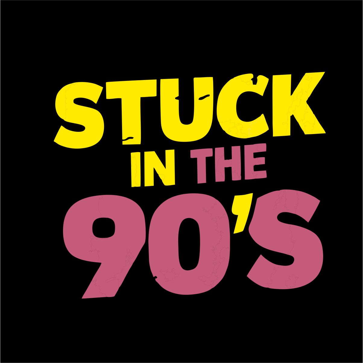 Melni UNISEX krekli "Stuck in the 90's"