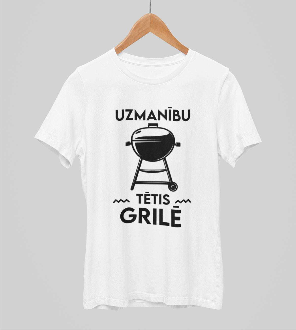 Balts UNISEX krekli "Uzmanību, tētis grilē"