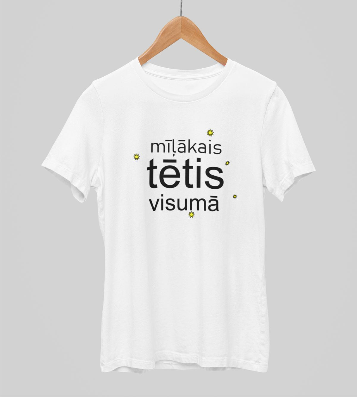 Balts UNISEX krekli "Mīļākais tētis visumā"