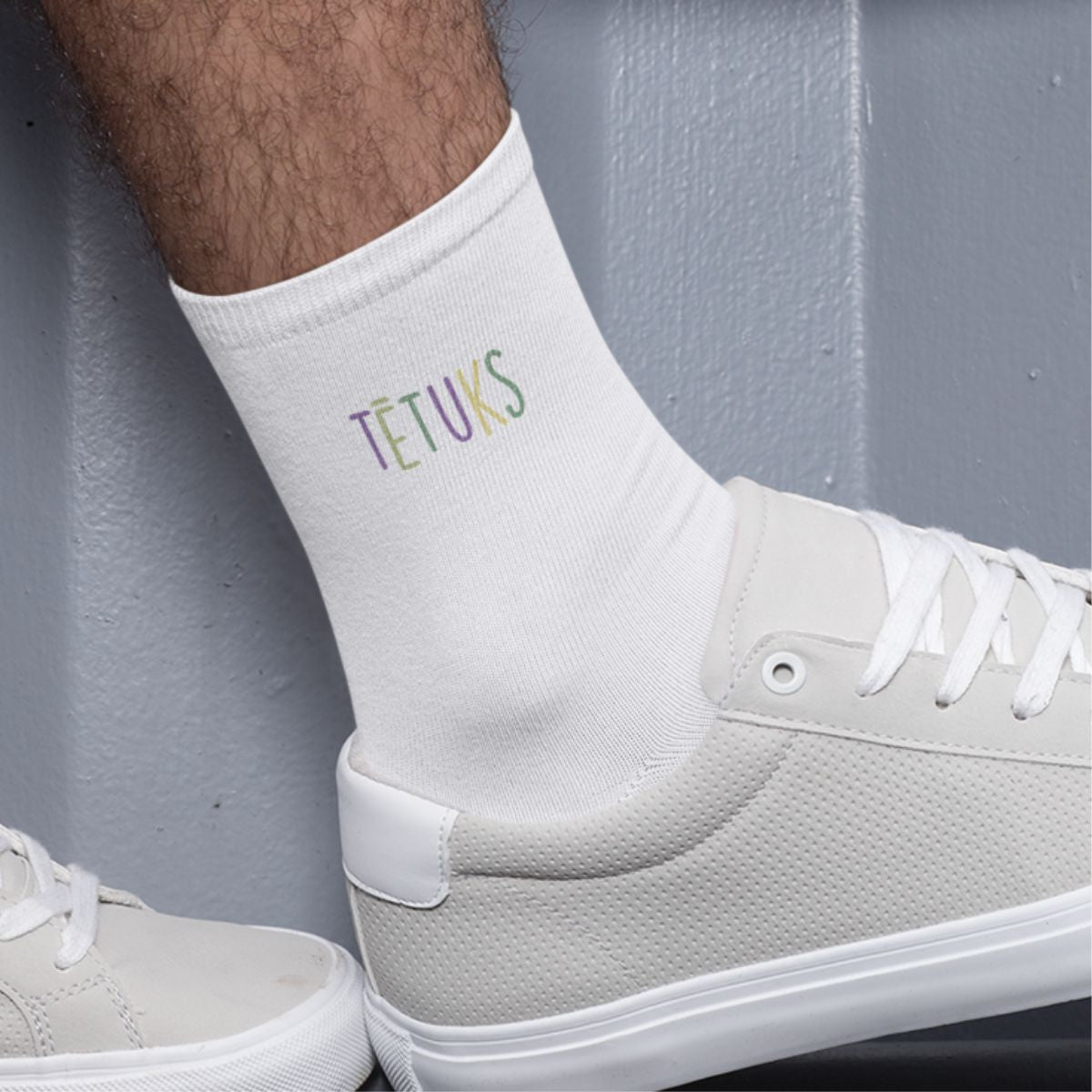 Baltas zeķes "Tētuks"