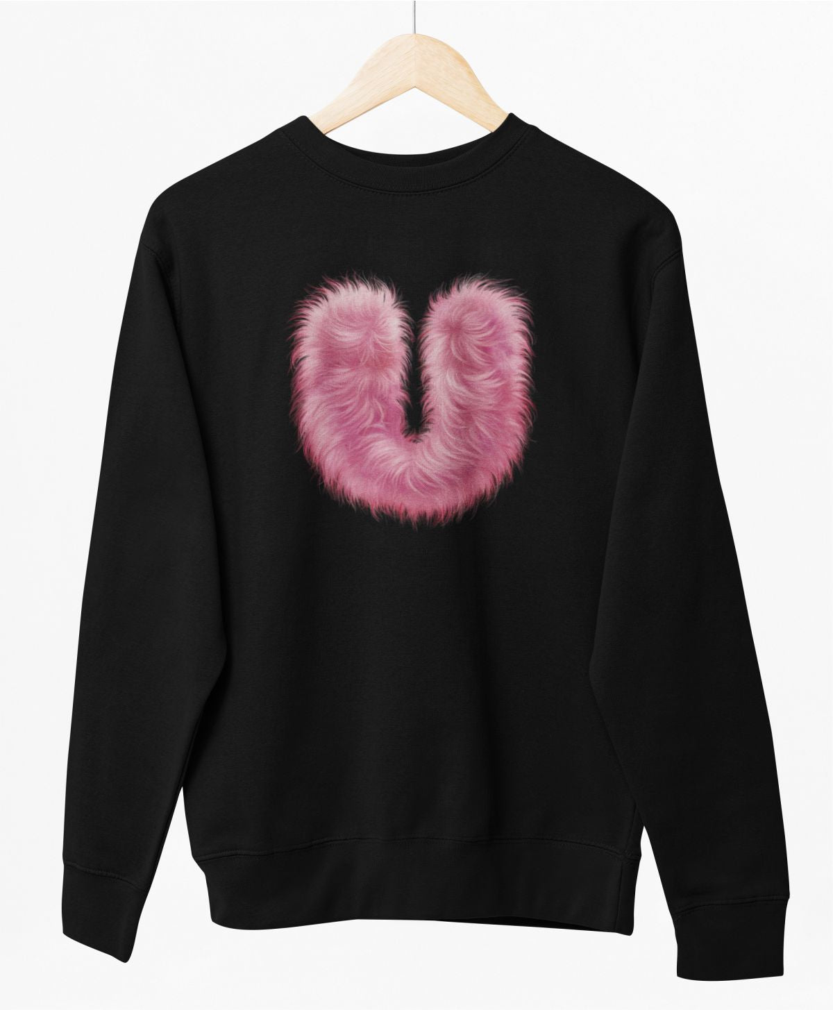 Melns UNISEX džemperis bez kapuces "U burts"