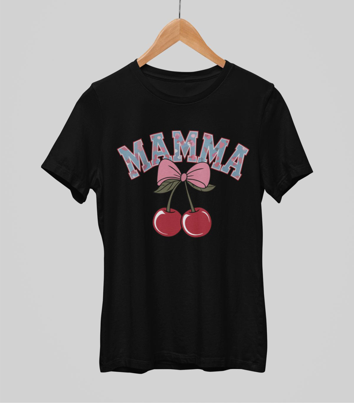 Melni UNISEX krekli "Mamma ķirsis"
