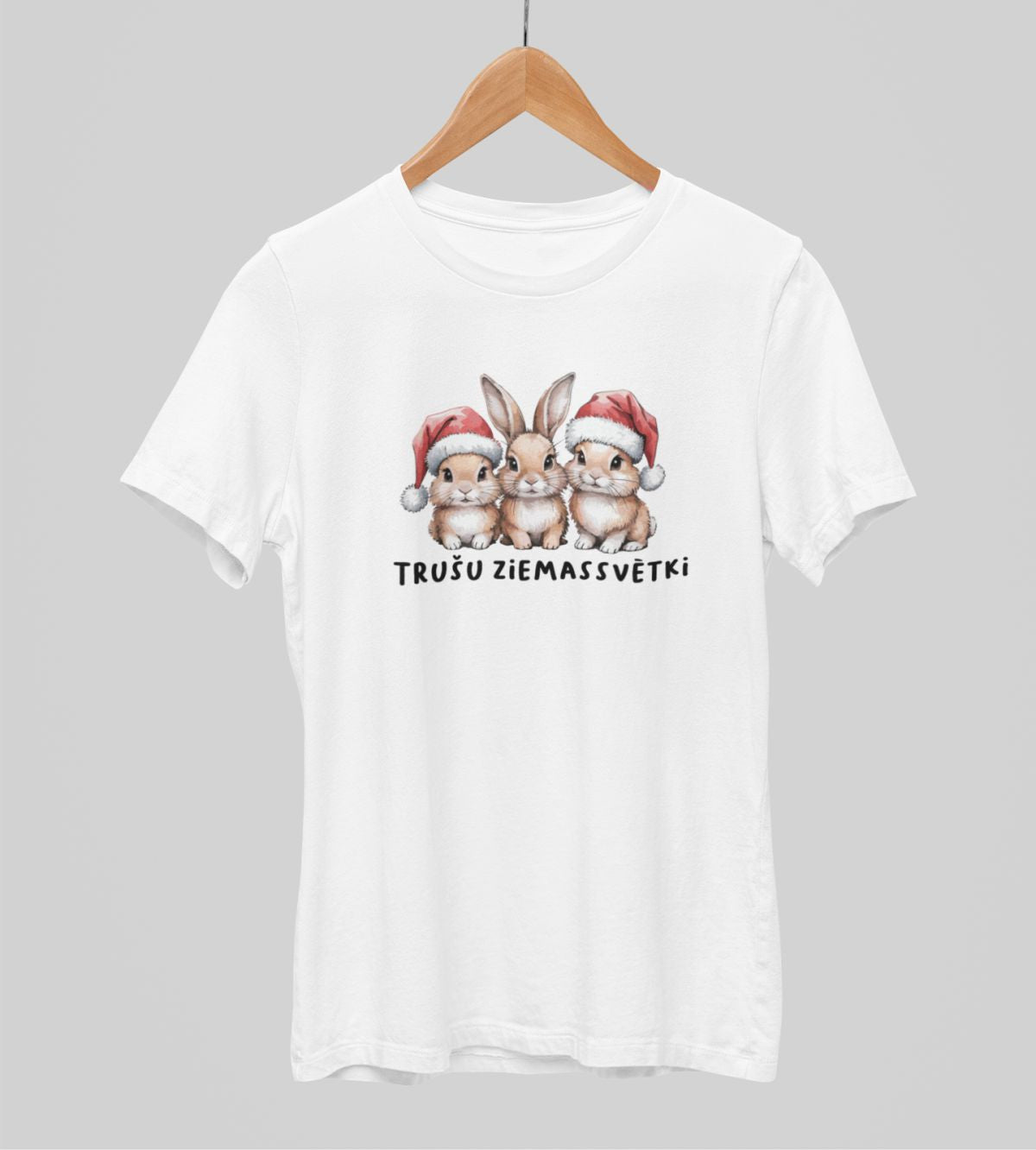 Balti UNISEX krekli "Trušu Ziemassvētki"