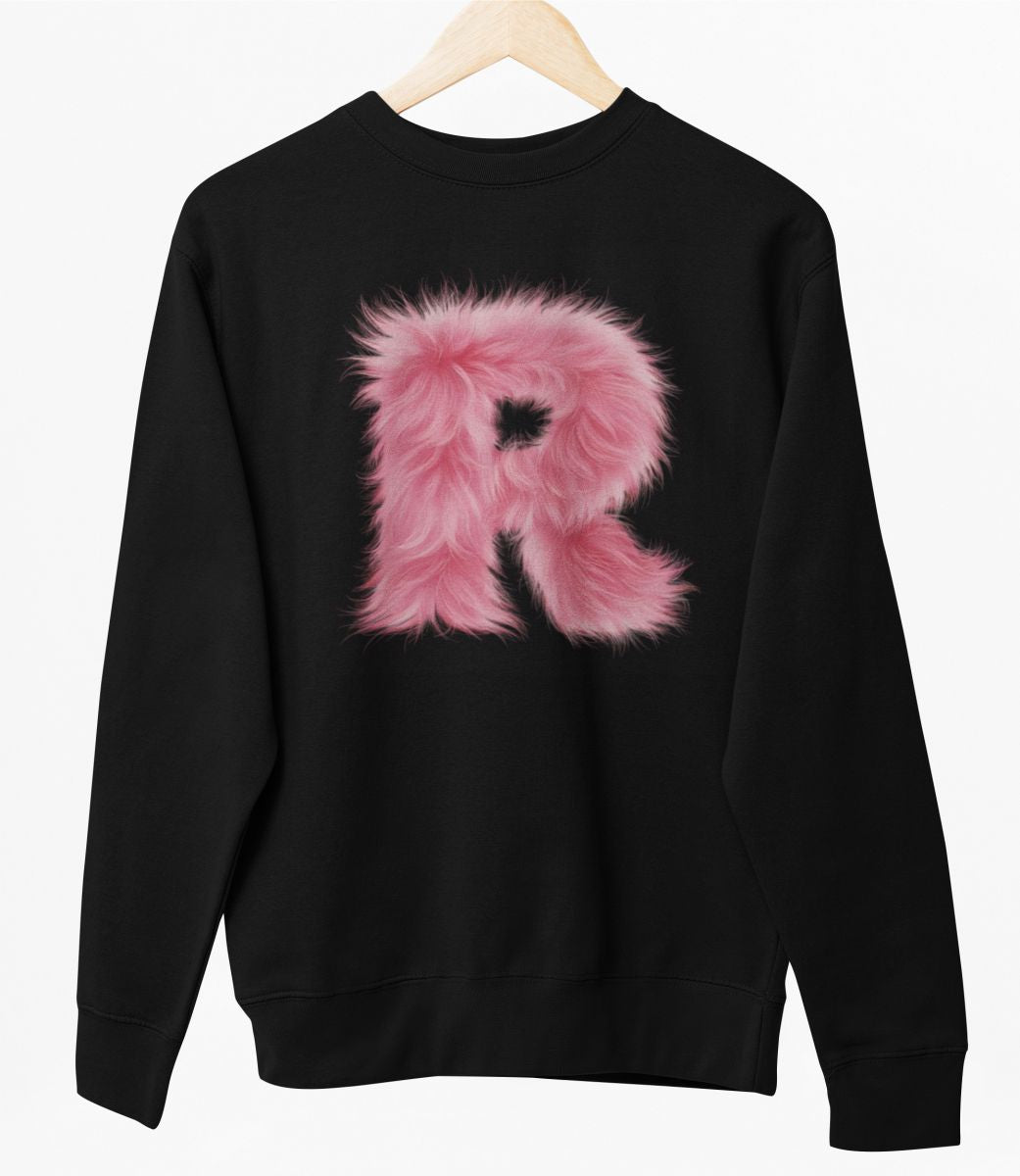Melns UNISEX džemperis bez kapuces "R burts"
