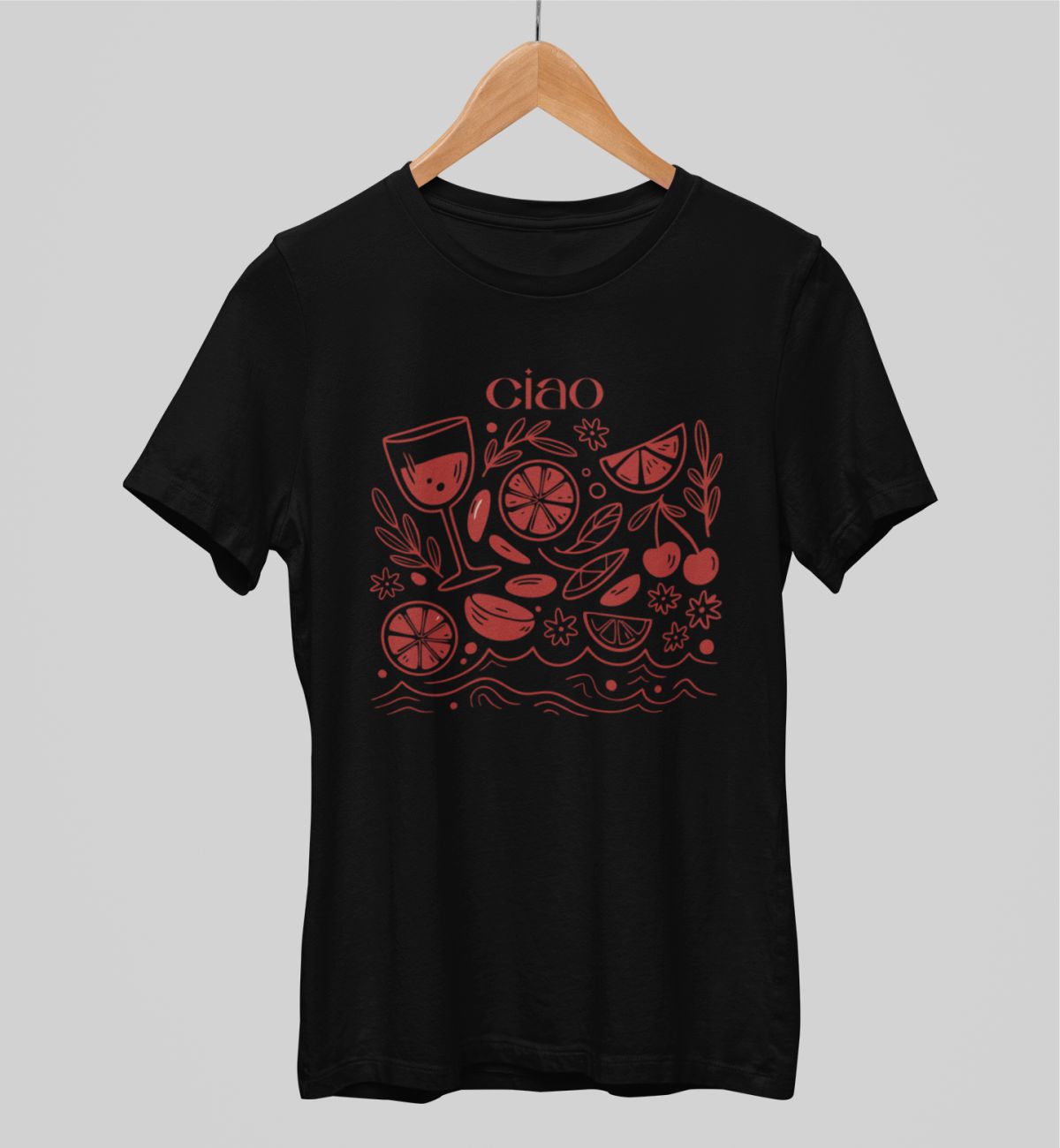 Melni unisex krekli "Ciao"