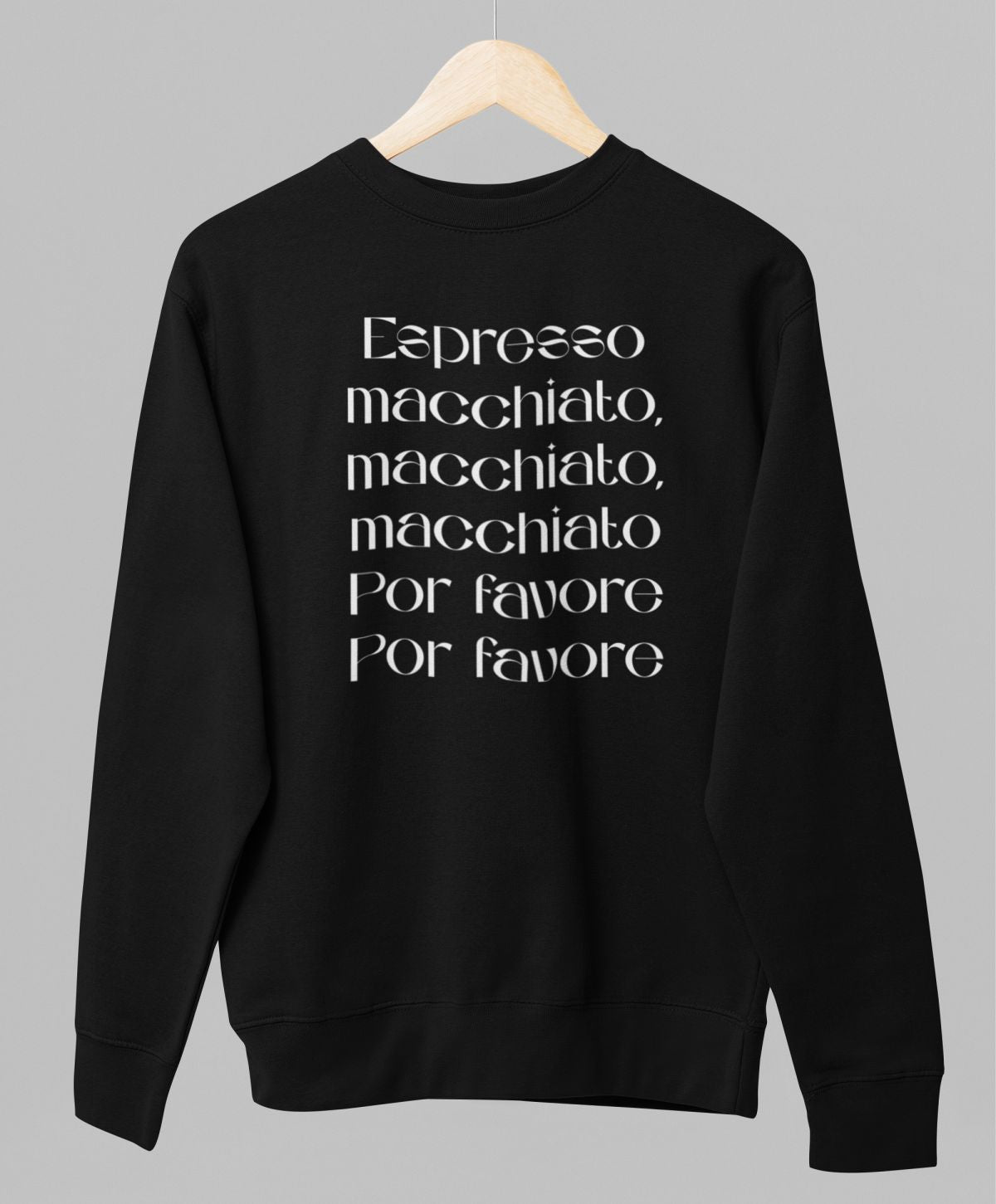 Melns UNISEX džemperis bez kapuces "Espresso"
