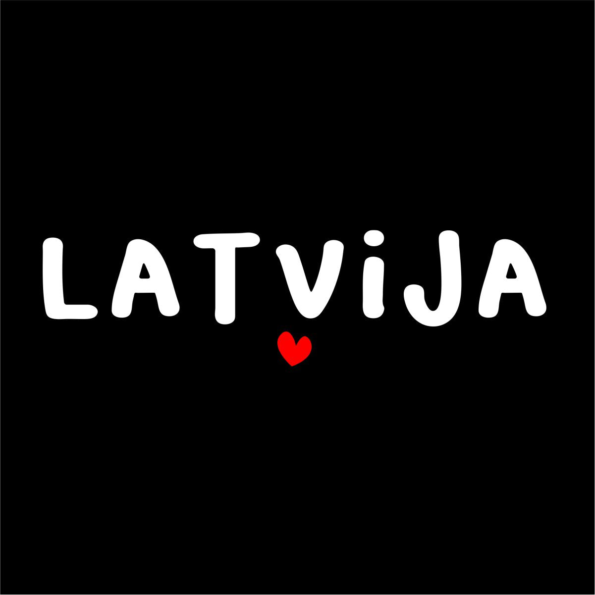 Melns UNISEX džemperis bez kapuces "Latvija"