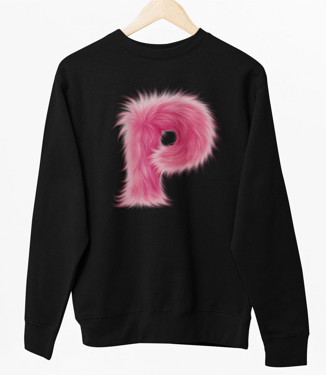 Melns UNISEX džemperis bez kapuces "P burts"